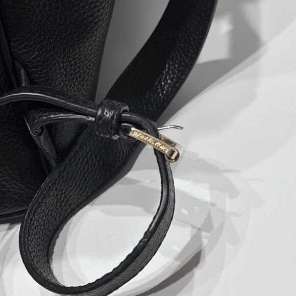 Michael By Michael Kors Black Pebble Leather Backpack Gold Hardware - Picture 10 of 16